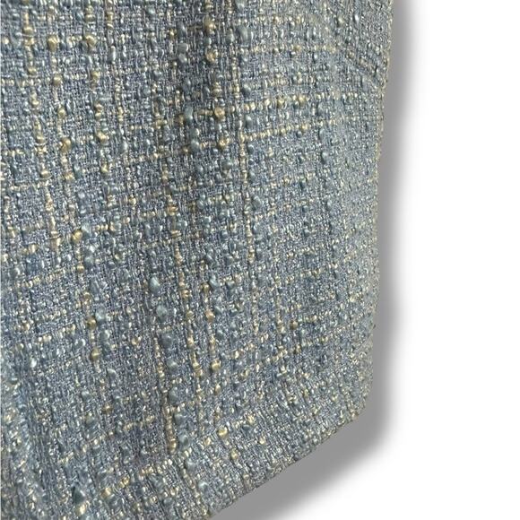 Jason Wu light Blue tweed button down Crop Fitted Top size 6 - Picture 2 of 6